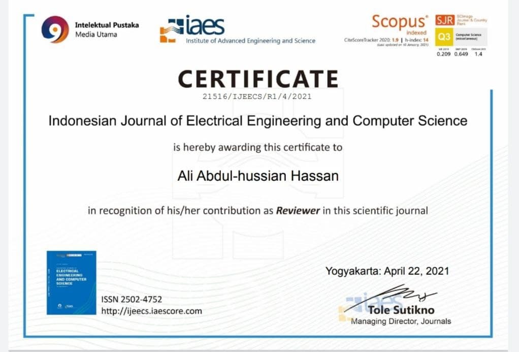 You are currently viewing Choosing a Lecturer from Kerbala University as a Scientific Reviewer for an International Journal