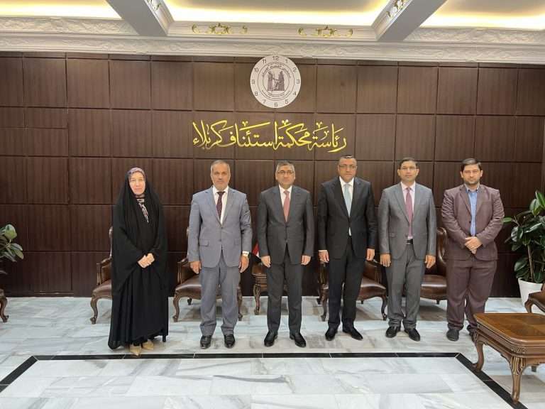 A Delegation from  College of Law /  University of Kerbala Discussing Ways of Cooperation with Karbala President of the Court of Appeal