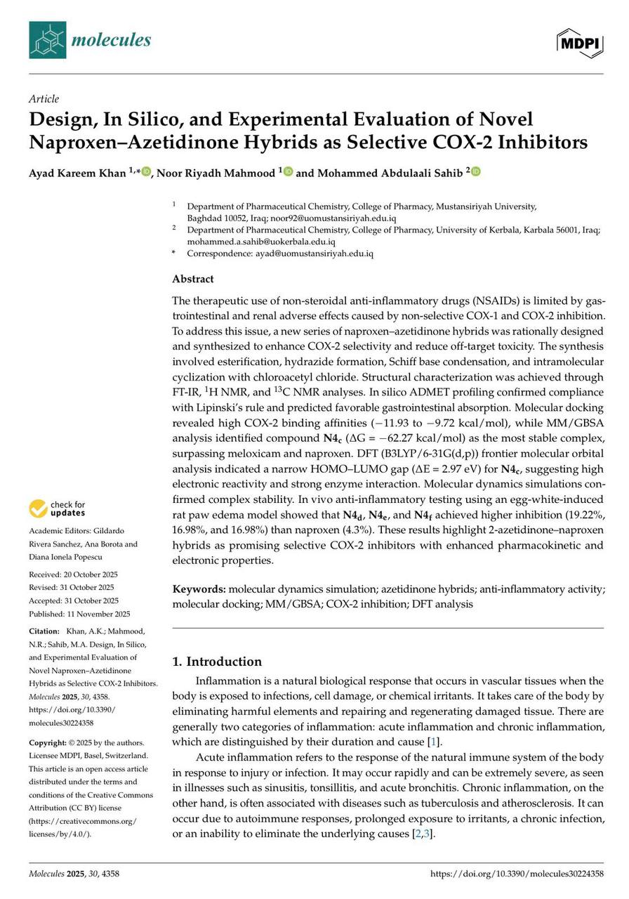 Read more about the article A Lecturer member from  University of Kerbala Publishes a Scientific Paper in an International Journal