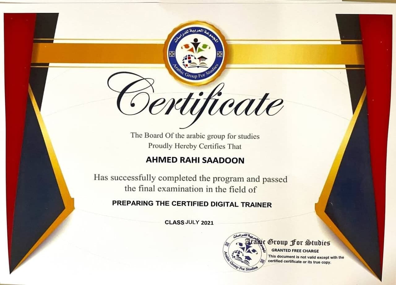 Read more about the article تدريسي من جامعة كربلاء يشارك في برنامج اعداد المدرب الرقمي المحترف